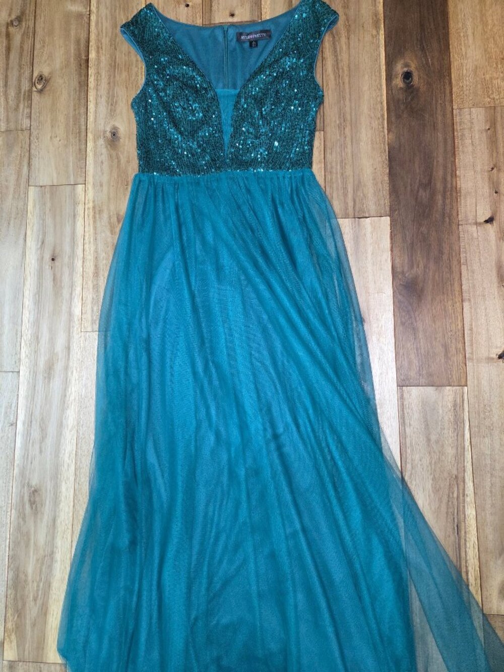 Ever Pretty Teal Sequin Tulle Dress